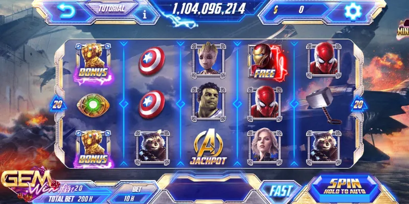 Làm quen slot Avengers của Gemwin