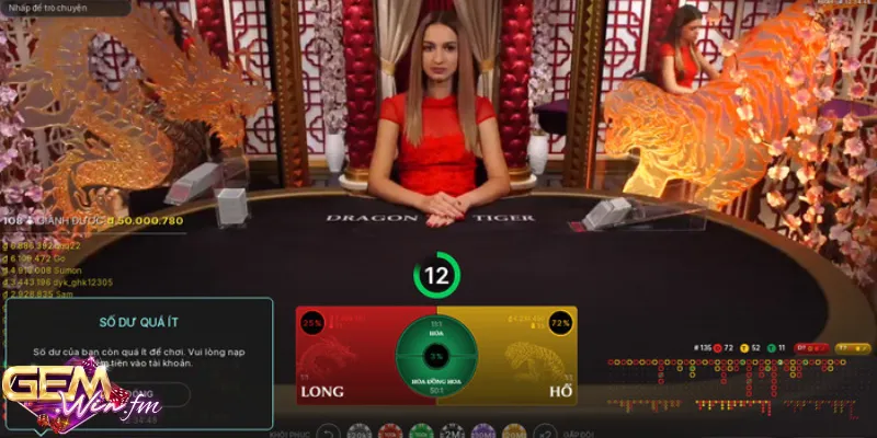 Làm theo 4 bước chơi Rồng Hổ Gemwin