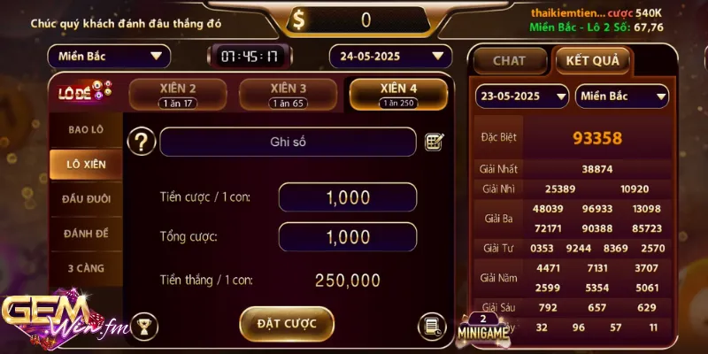 Cược lô xiên ở Gem win có nhiều ưu thế